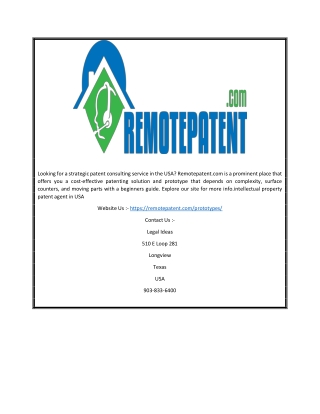 Strategic Patent Consulting Service USA | Remotepatent.com