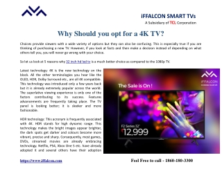 Why Should You Opt For A 4K TV?