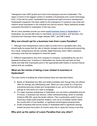 One step to a Dream Business Loan
