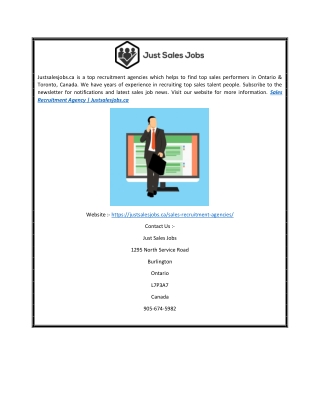 Sales Recruitment Agency | Justsalesjobs.ca