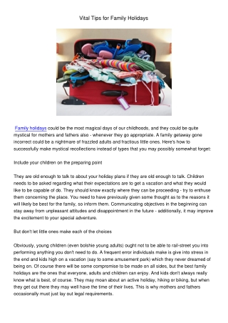 VitalTipsforFamilyHolidays