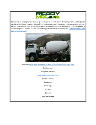 Comprar hormigonera autocargable en venta