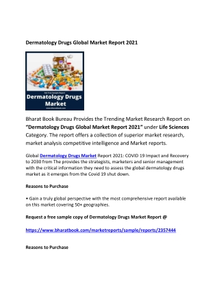 Global Dermatology Drugs Market Research Report 2021