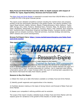 Baby Food and Drink Market