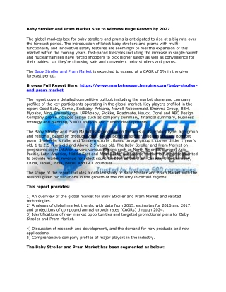 Baby Stroller and Pram Market