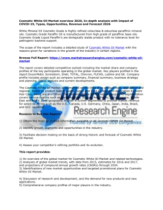 Cosmetic White Oil Market