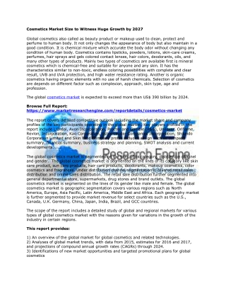 Cosmetics Market