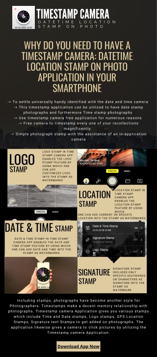 Timestamp camera: DateTime location stamp on photo