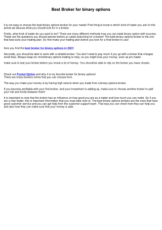 Where to trade binary options