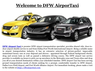 DFW Airport Shuttle Service - DFW Airport Taxi