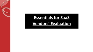 Essentials for SaaS Vendors’ Evaluation