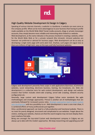 High Quality Website Development & Design In Calgary