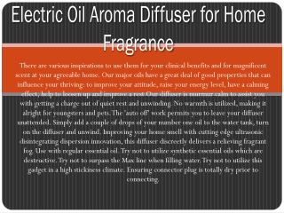 Aroma Diffuser Home