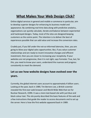 What Makes Your Web Design Click?