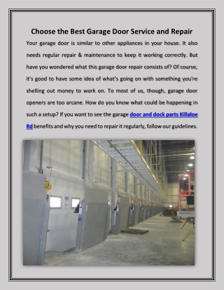 Choose the Best Garage Door Service and Repair on Killaloe Rd