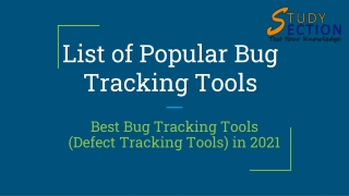 List of popular bug tracking tools