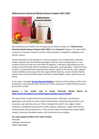 Global Aroma Chemicals Market Research Report 2021-2025