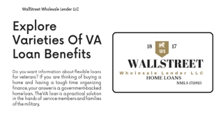 Explore Varieties Of VA Loan Benefits