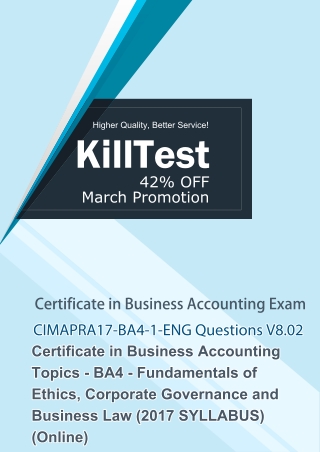 CIMA CIMAPRA17-BA4-1-ENG Practice Exam Killtest V8.02