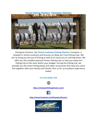 Venice Louisiana Fishing – Champion Charters