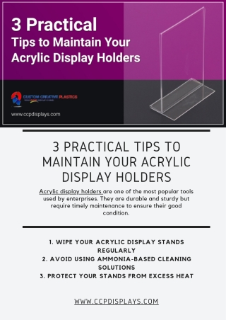 3 Practical Tips to Maintain Your Acrylic Display Holders