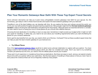 Plan Your Romantic Getaways Near Delhi With These Top Expert Travel Secrets