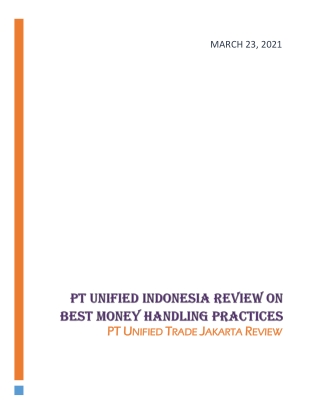 PT Unified Indonesia Review on Best Money Handling Practices