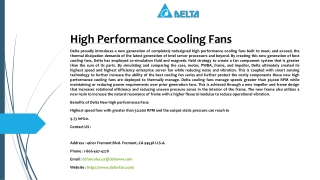 High Performance Cooling Fans