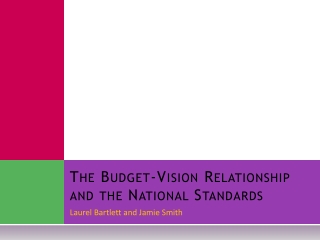 The Budget-Vision Relationship and the National Standards