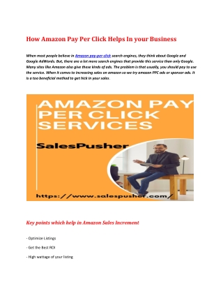 How Amazon Pay Per Click Helps In your Business