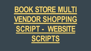 BOOK STORE MULTI VENDOR SHOPPING SCRIPT - WEBSITE SCRIPTS