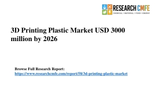 3D Printing Plastic Market Size USD 3000 million by 2026