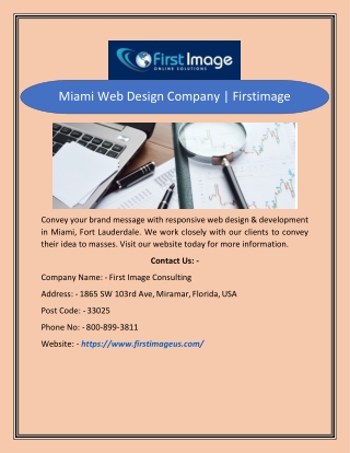 Miami Web Design Company | Firstimage