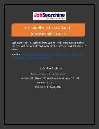 telehandler jobs scotland | Jobsearchine.co.uk