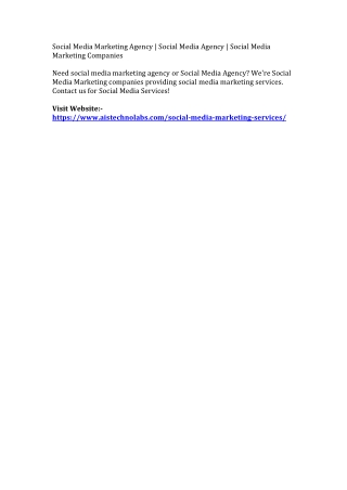Social Media Marketing Agency | Social Media Agency | Social Media Marketing Companies