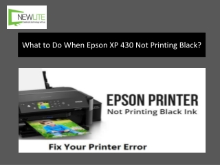 How to Fix Epson XP 430 Not Printing Black?