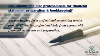 Financial Statement Preparation & Bookkeeping Services