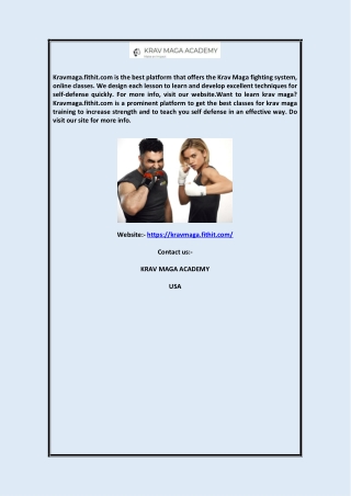 Krav Maga Online Training | Kravmaga.fithit.com