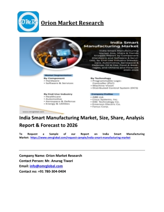India Smart Manufacturing Market Trends, Size, Competitive Analysis and Forecast 2020-2026