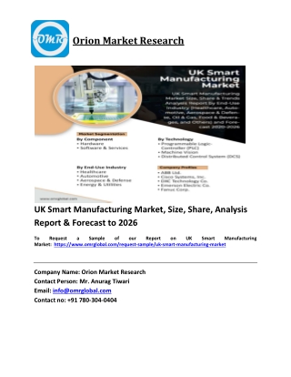 UK Smart Manufacturing Market Trends, Size, Competitive Analysis and Forecast 2020-2026
