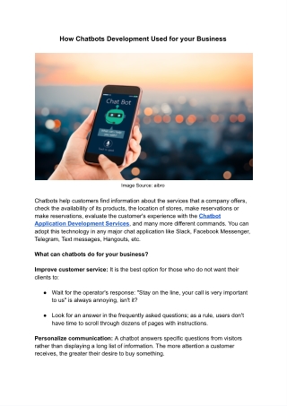 How chatbots development used for your business