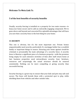 5 of the best benefits of security benefits