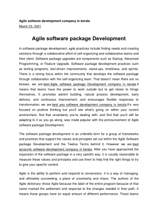 agile software development services-software development company in kerala