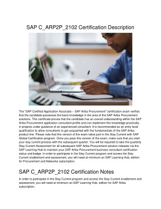 SAP C_ARP2P_2102 Certification Description