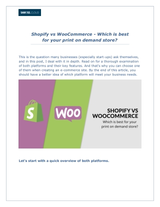 Shopify vs WooCommerce - Which is best for your print on demand store?