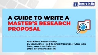 A Guide to write a Master’s Research Proposal