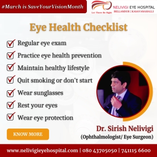 Eye Health Checklist | Best Eye Hospitals in Bellandur, Bangalore | Nelivigi Eye Hospital