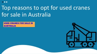 USED CRANES FOR SALE IN AUSTRALIA