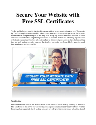 Secure Your Website with Free SSL Certificates