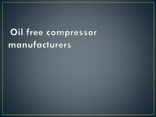 Oil free compressor